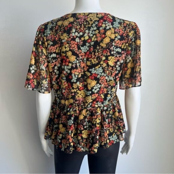 Madewell Short Sleeve Peplum Wrap Top - XS - Picture 3 of 7